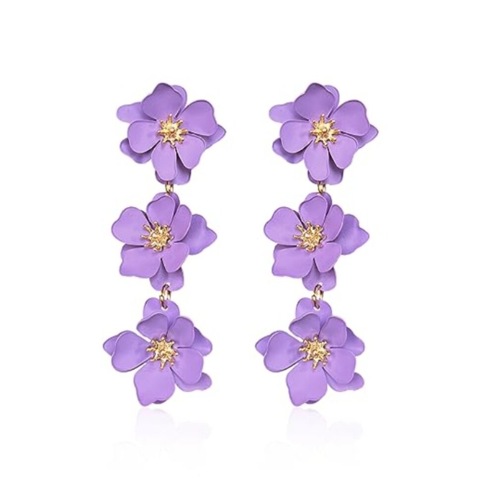 Boho Flower Dangle Earring - Picture 14 of 16